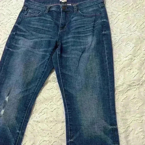J. Crew Women’s Stretch Dark Wash Distressed Jeans Size 27 - Picture 7 of 10